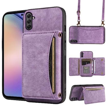 Imagem de Capa de telefone para Samsung Galaxy A16/A17/A26 5G capa carteira com alça de ombro transversal couro PU porta-cartão bolso fino para celular bolsa flip para celular A 16 17 26 16A 17A 26A 4G SM-A166U