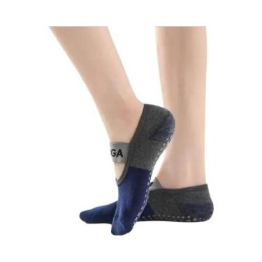 Imagem de Meias De Algodão Antiderrapantes Para Yoga, Pilates, Dança E Fitness F