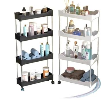 Imagem de Estante 4 Prateleiras Plastico Multiuso Com Rodinha Organizador