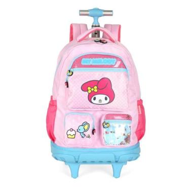 Imagem de Mochila Rodinha Escolar My Melody Cinnamonroll Sanrio Luxcel, Rosa