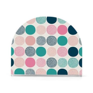 Imagem de Organizador de guardanapos de acrílico de bolinhas coloridas, suporte de papel de toalha em forma de U para cozinha, serve para 50-60 guardanapos, porta-guardanapos vertical