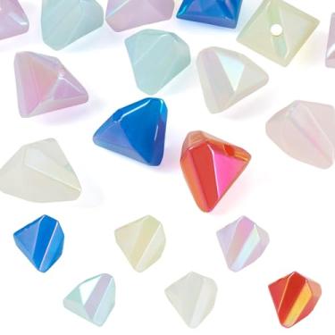 Imagem de 20 peças de contas de acrílico com miçangas de plástico fofas contas soltas iridescentes para pulseira faça você mesmo, brinco, colar, joias, berloque estético para chaveiro, telefone, Starp