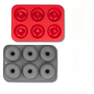 Imagem de Kit 2 Molde Forma De Silicone Para Chocolate Mini Donuts Pudim Doce 6 Cavidades - Confeitaria e Culinária