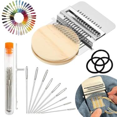 Imagem de idoltimes Kit de remendo de tricô, mini tear de patchmaker para iniciantes, ferramenta de tecelagem tipo Speedweve pequeno