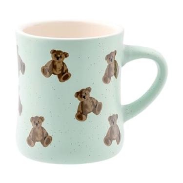 Imagem de Ceraozmus Caneca fofa de urso de desenho animado, caneca de café de cerâmica de 350 ml para casa, escritório, novidade divertida para todas as bebidas (estilo curvo)