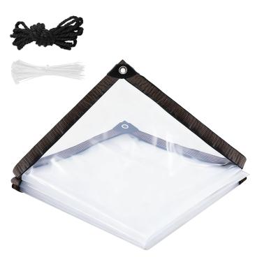 Imagem de Chihutown Capa de galinheiro à prova d'água de 2 x 3 m para o inverno, lona antirasgo com corda e abraçadeira, lona transparente para cobrir plantas de jardim de estufa de galinheiros (transparente)