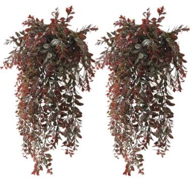 Imagem de Plantas artificiais penduradas em folhas de plástico com folhas de plástico de hera para cerca interna e externa, treliça, decoração de parede, quarto, jardim, festa, casamento, faça você mesmo