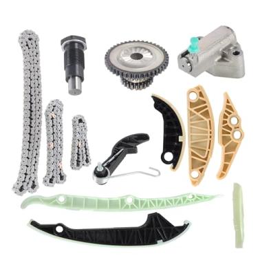 Imagem de WFLNHB Kit de corrente de distribuição e trilho de guia tensor e corrente de bomba de óleo 06H198119 Substituição para Jetta Golf Passat Audi A3 Tt Seat Alhambra Leon Skoda Superb 1.8T 2.0T (13 peças)