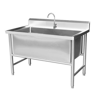 Imagem de Pia de aço inoxidável independente, pia grande de tigela única, pias utilitárias de aço inoxidável, pia de cozinha de bacia única, banheira de lavanderia de nível comercial, para restaurante