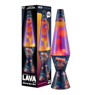 Imagem de Lava The Original Lamp - Medusa luminosa de 36,8 cm - Lâmpada de movimento líquido clássica - Cera amarela e líquido roxo - Item nº 2424 (exclusivo da Amazon)