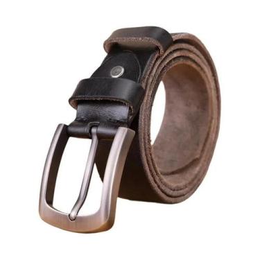 Imagem de Cinto Masculino De Couro Legítimo Em Couro Natural Com Fivela De Metal
