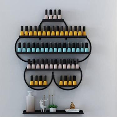 Imagem de Prateleiras de metal para armazenamento de esmaltes de parede, produtos para esmalte de unhas, organizador de parede, 5 camadas, suporte de prateleira de esmalte, moldura de metal para loja de unhas