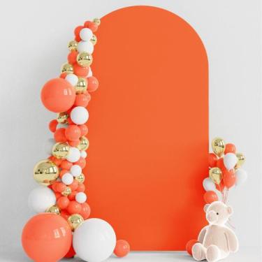 Imagem de Capa de arco de casamento Wokceer Spandex ajustada a 2,2 m H, laranja