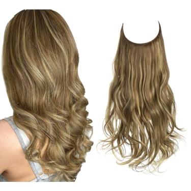 Imagem de Aplique de Cabelo Feminino Longo Alongamento Extensões de Cabelo para Mulheres (Modelo 01, 22 Polegadas)