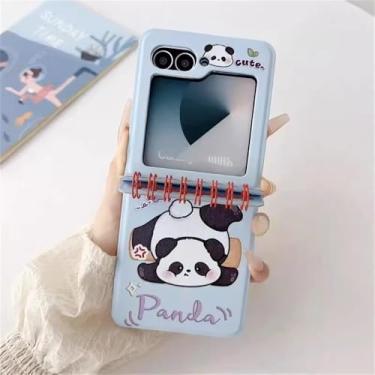 Imagem de Capa para celular estilo panda azul para Samsung Galaxy Z Flip 6/5/4/3, Motorola Razr 60/50 Ultra e Razr 40 Ultra.