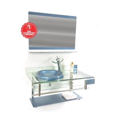 Imagem de Gabinete de Vidro 90cm para Banheiro Cuba Chapéu - Inglaterra  - EKASA