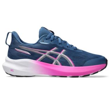 Imagem de ASICS Tênis de corrida infantil GT-1000 14 GS, Azul crepúsculo/Sakura digital, 16