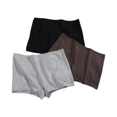 Imagem de Calcinhas De Algodão Sem Costura Femininas 3PCS, Cintura Média, Respir