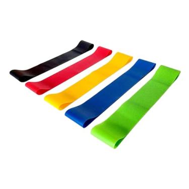 Imagem de Generic Conjunto de 5 faixas de resistência para exercícios, ideais para uso interno e externo, em casa ou na academia. Faixa elástica para, Multicolorido