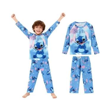 Imagem de Pijamas De Manga Longa Lilo & Stitch Para Meninas, Confortáveis E Maci