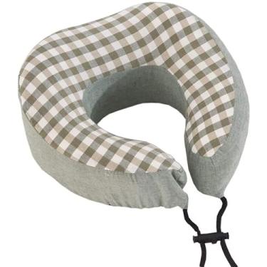 Imagem de Feiyx Almofada de pescoço para viagens, travesseiro de pescoço para avião almofada de apoio de pescoço e cabeça para descanso de dormir e carro, acessórios de viagem indispensáveis