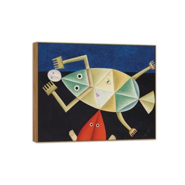 Imagem de Victor Brauner famosa pintura em tela de arte de parede pronta para pendurar - figura no espaço - imagem em moldura de madeira para decoração de sala de estar 60 x 75 cm 24 x 29 pol