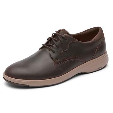 Imagem de Rockport Noah Sapato Oxford masculino de bico liso, Marrom escuro, 11.5 Wide