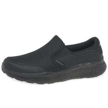 Imagem de Skechers Mustang Bota masculina de cano curto, Acabamento em malha preta Duraleather, 9 Women/9 Men