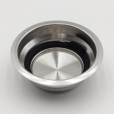 Imagem de Cesta de filtro de filtro portátil de copos duplos/individuais de 51 mm, malha pressurizada de aço inoxidável, filtros de café de 1 orifício, acessórios para máquinas de café semiautomáticas (xícara