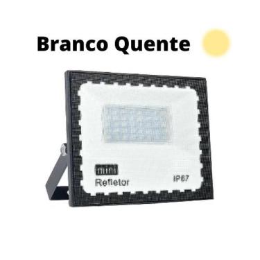 Imagem de Refletor Led 20w Branco Quente SMD Prova D'Água Bivolt Jardim - Athlan