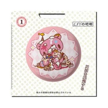 Imagem de Broche Redondo De Urso Rosa Kawaii Em Estilo Anime Para Roupas E Acess