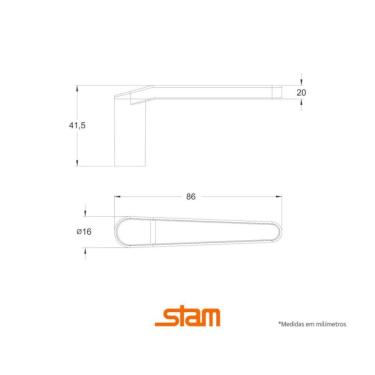Imagem de Fechadura Inox Polido Broca 40 - Stam Externa 803/03