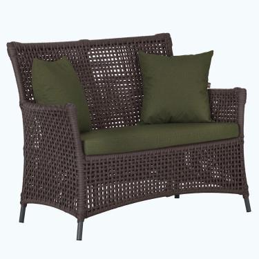 Imagem de 1 Sofá área Externa Igapó Alumínio Preta Corda Náutica E13 Marrom