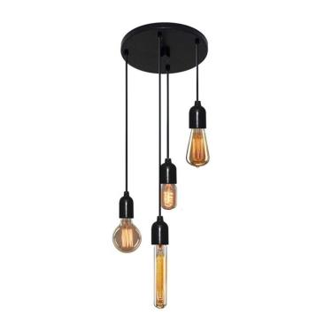 Imagem de Lustre Pendente Luminária Retro Md-4162/4 Suporte Para Lâmpada / Não Inclusa - Bivolt
