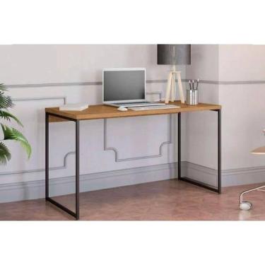 Imagem de Mesa Secretária Escritório Secretária Industrial LI003 Canela/Preto - 