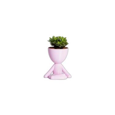Imagem de Vaso Decorativo Para Suculentas G - Bob Meditando - Galanta, Rosa Soft