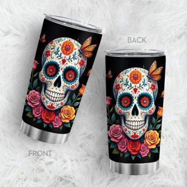 Imagem de Copo de viagem, caneca de café Oasisdream, 600 ml com estampa de cavei