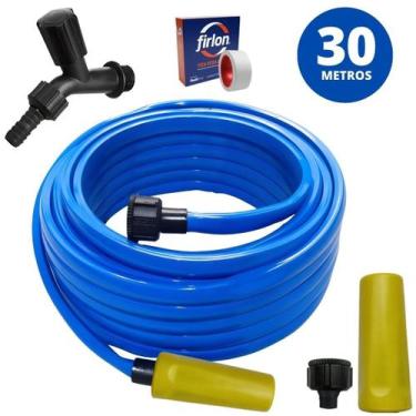 Imagem de Mangueira Jardim 30M Metros Reforçada Chata Antitorção + - Ledmang