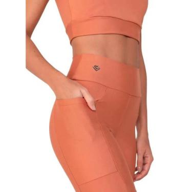 Imagem de Legging Amei Sport Fitness Bolsos Laterais - Terracota, Laranja, G