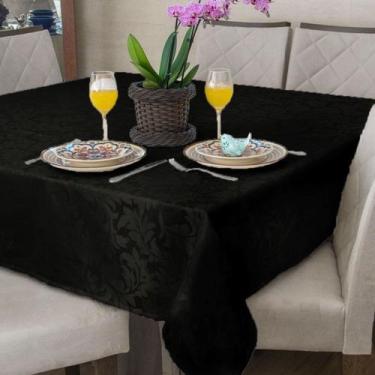 Imagem de Toalha De Mesa Jacquard Preta 1,40m x 1,00m