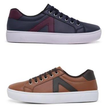 Imagem de Kit 2 Pares Sapatênis Masculino Casual Ajuste Em Elástico-Masculino