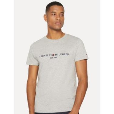 Imagem de Camiseta Tommy Hilfiger Masculina Core Logo Tee Cinza Claro Mescla-Masculino