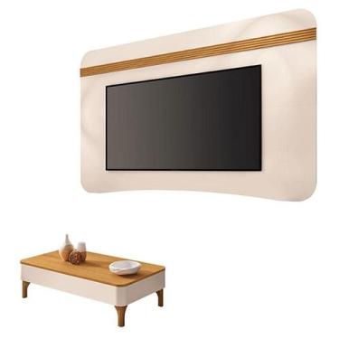 Imagem de Painel Suspenso Armony Off White Cinamomo com Mesa de Centro Liz Off W