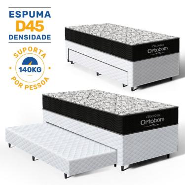 Imagem de Bicama Box + Colchão de Espuma D45 Ortopédico Ortobom com Cama Auxiliar