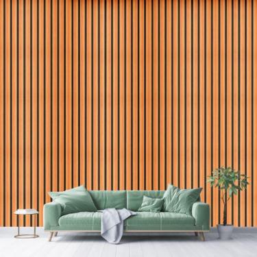 Imagem de Papel de Parede Adesivo Autocolante Decorativo Madeira Ripado Texturiz