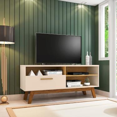 Imagem de Rack para TV até 55 Polegadas 1 Porta com Pés de Madeira Paládio 1.4 Bechara