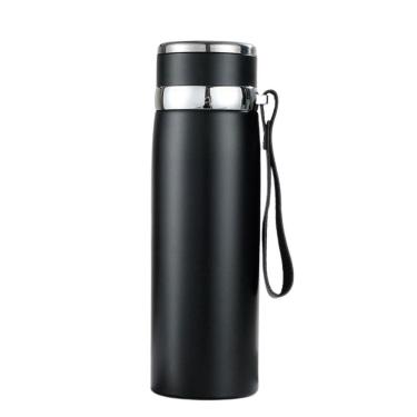 Imagem de Garrafinha Térmica Aço Inox 1l água Gelada Quente C- Vedação Academia Trilha - Preto