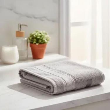 Imagem de Toalha Rosto Atlântica Alpha 50x80cm Cor Cinza - Tecelagem Atlântica