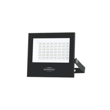 Imagem de Refletor Blumenau Led Play 50W Preto Bivolt, 3000K Luz Amarela