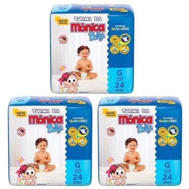 Imagem de Fralda Turma da Mônica Baby Jumbo Tamanho G - 3 Pacotes com 24 Fraldas